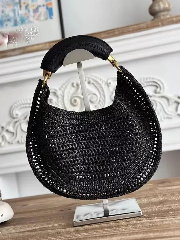 Classic Beach Straw Woven Bags For Women Luxury Designer Handbag