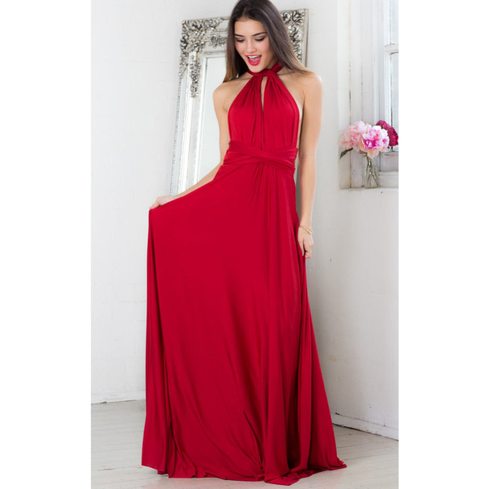 Multiway Wrap Convertible Boho Maxi Dress Bridesmaid Infinity Robe Dresses