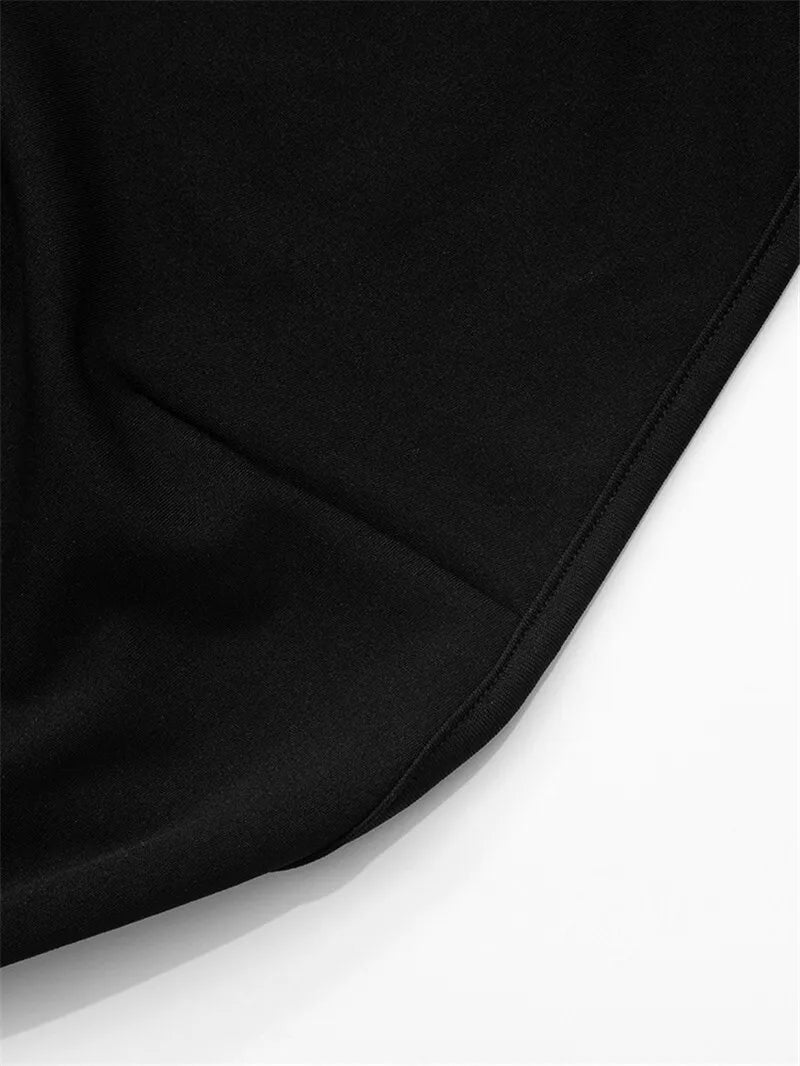 Patchwork Halter Backless Sexy Midi Dress Women Gown Elegant Fashion Contrast Color Sleeveless Pleated Long Dress
