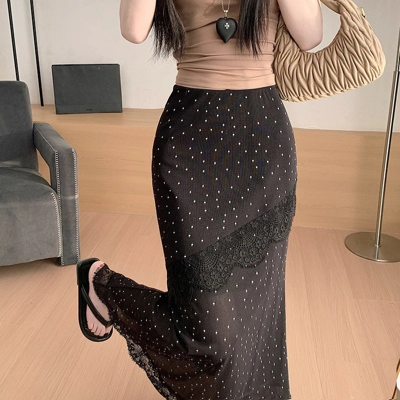 Polka Dot Lace Skirt Printed Women's Wrap Skirts for Women