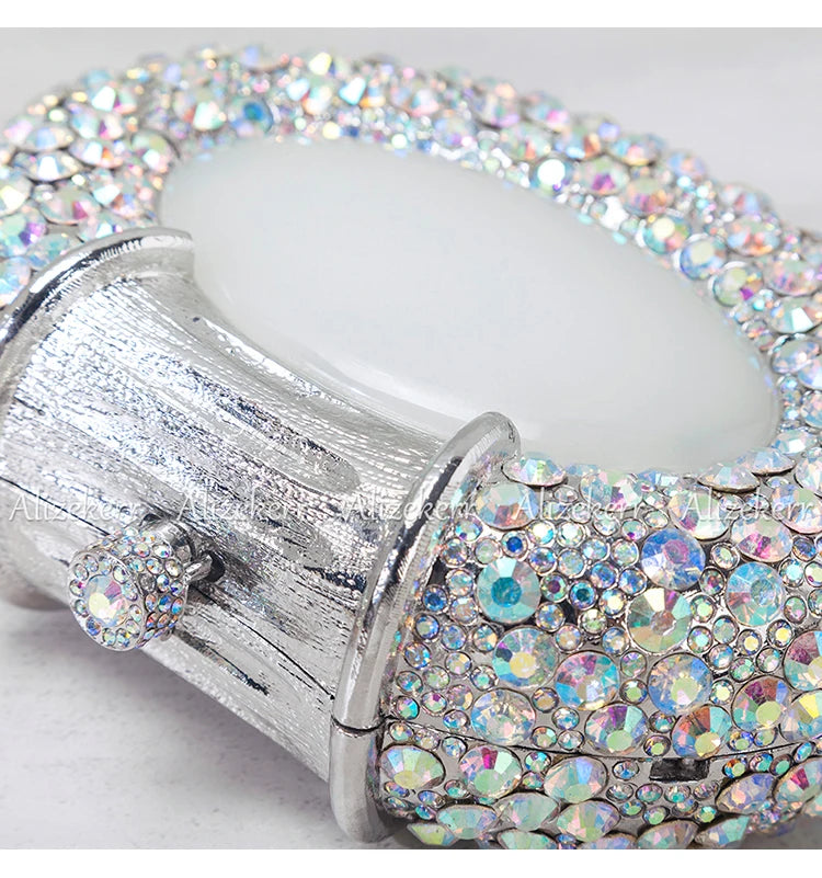 Oval Shaped Crystal Evening Bag Women Boutique Gorgeous Classy Diamond Clutch Purses And Handbags Bridal Wedding Party