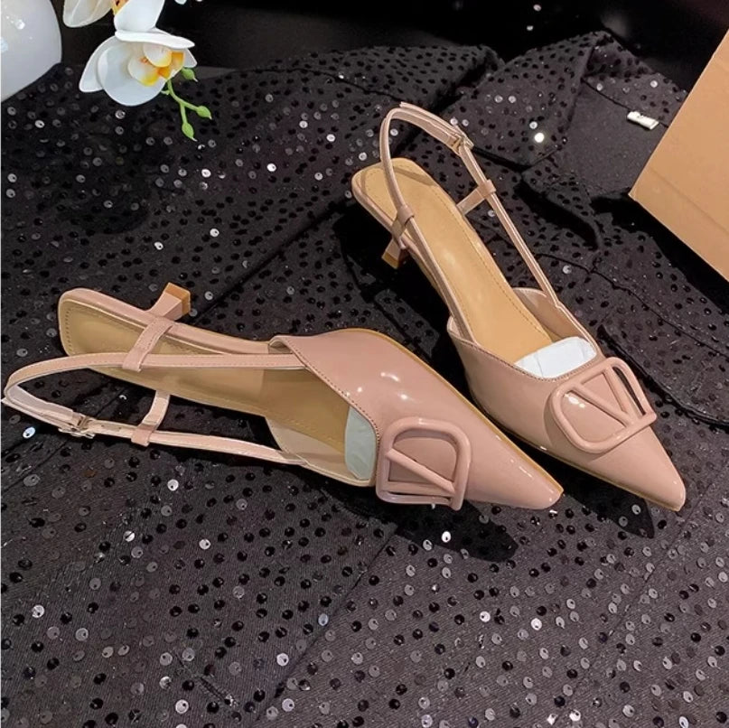 Women mini heels French Mary Jane pump shoes