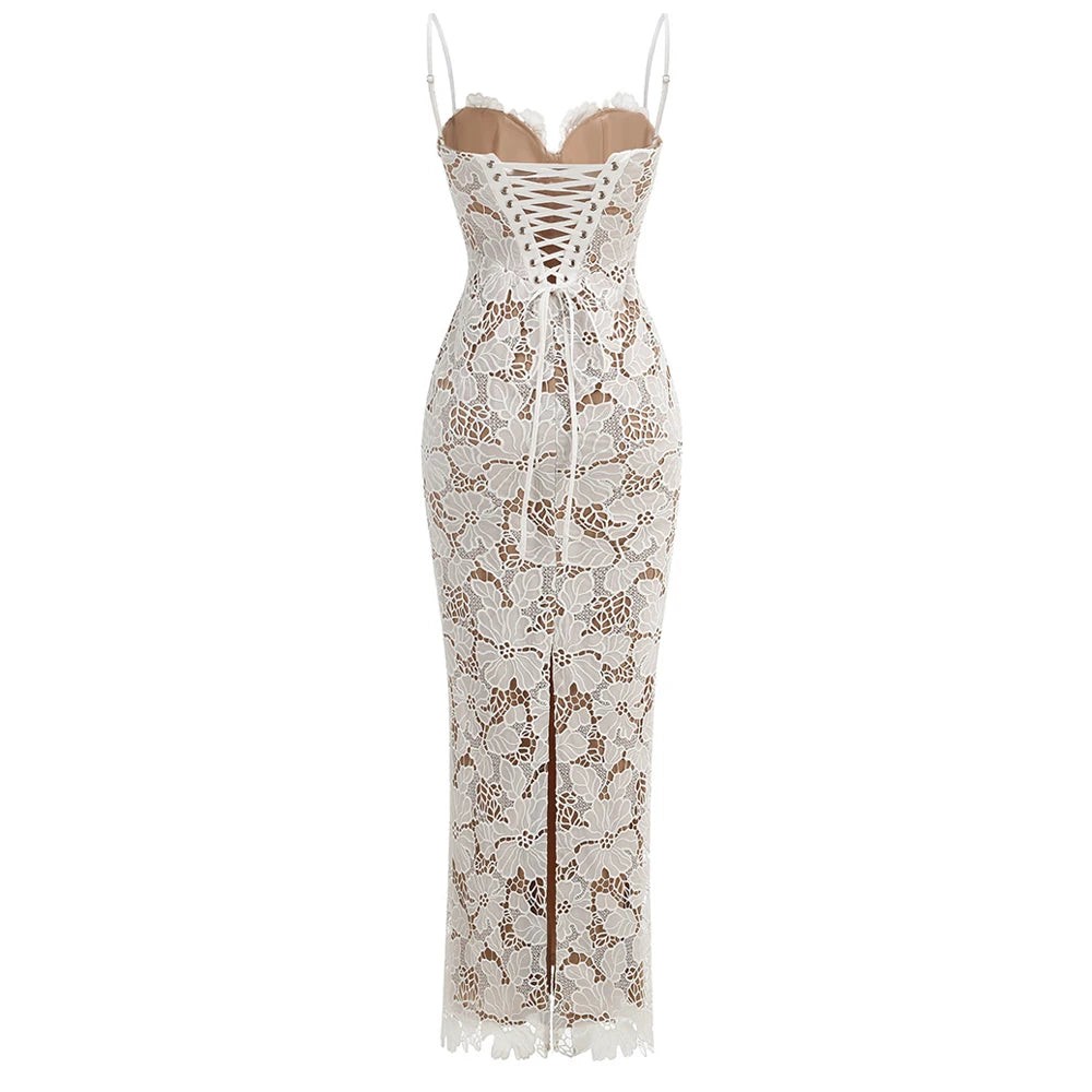 Women's Evening Dress Elegant Lace Up Long Maxi Dresses Party Dress Cocktail Dress