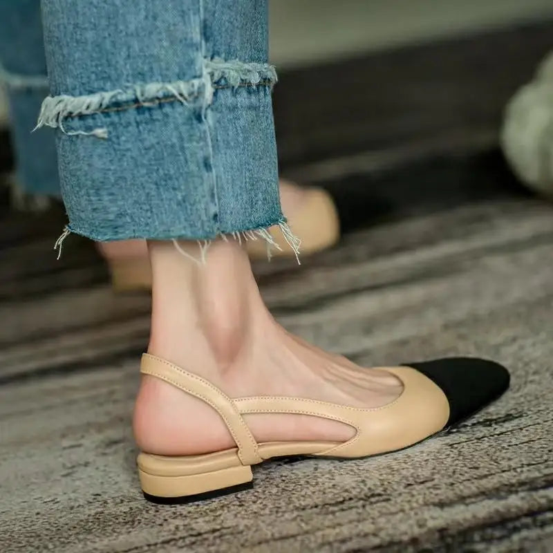 women's color blocked sandals Women Non Slip slipper Soft soled Leisure flat Comfort Low Heel Shoes