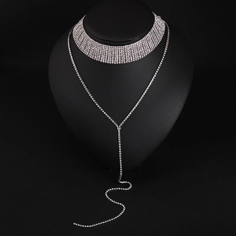 Rhinestone Choker Crystal Gem Luxury Choker Necklace for Women
