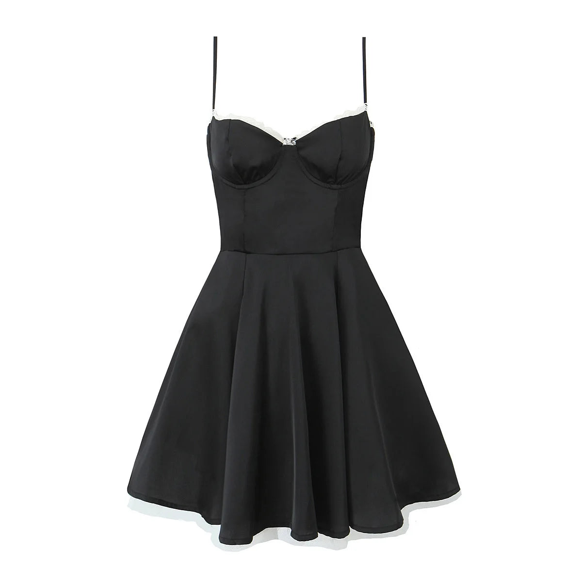 Summer Women Sexy Elegant Sling A-line Mini Dress Birthday Party Satin Dress