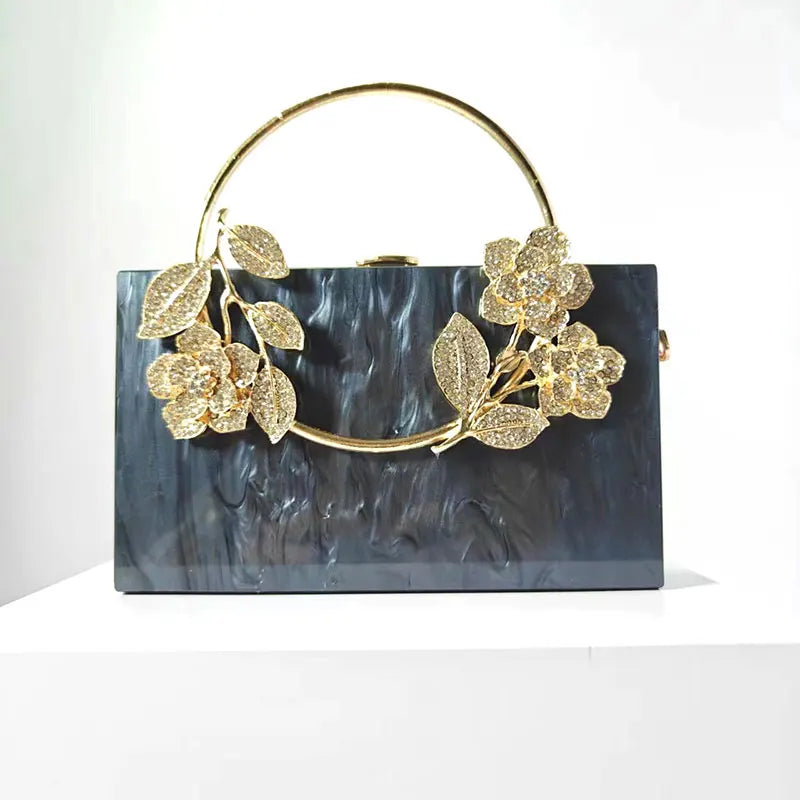 Banquet Pearlescent Acrylic Purse Women's Tote Crossbody Shoulder Square Bag