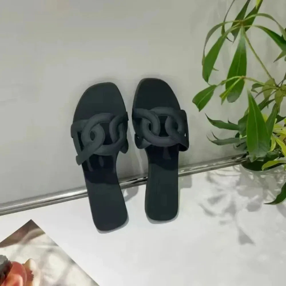 Women Dressy Flat Slippers Comfort Flip-flops Flat Slides Casual Summer Shoes