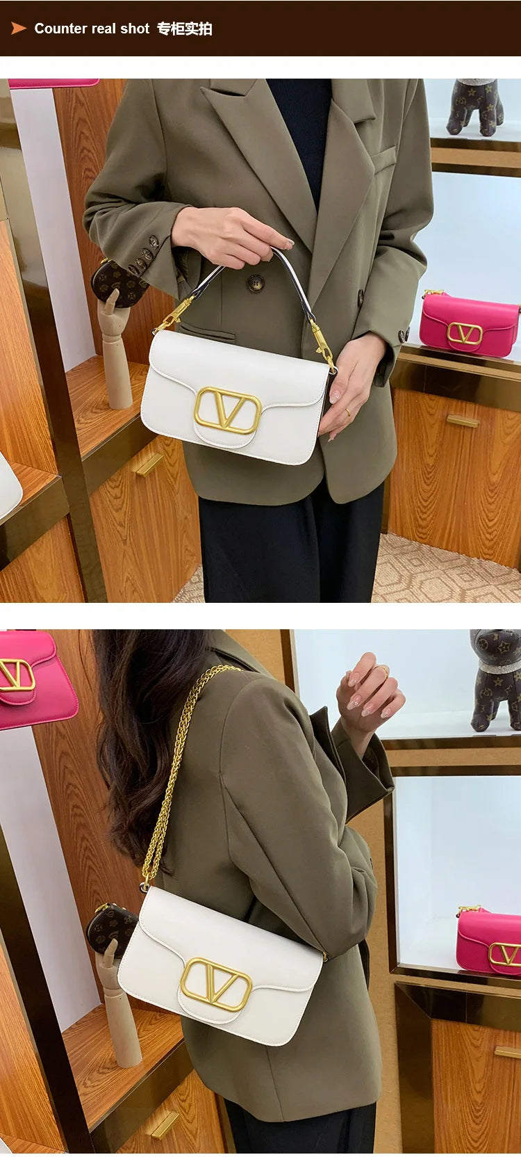 Women's Calf leather handbag chain one-shoulder crossbody bag high-quality women's bag