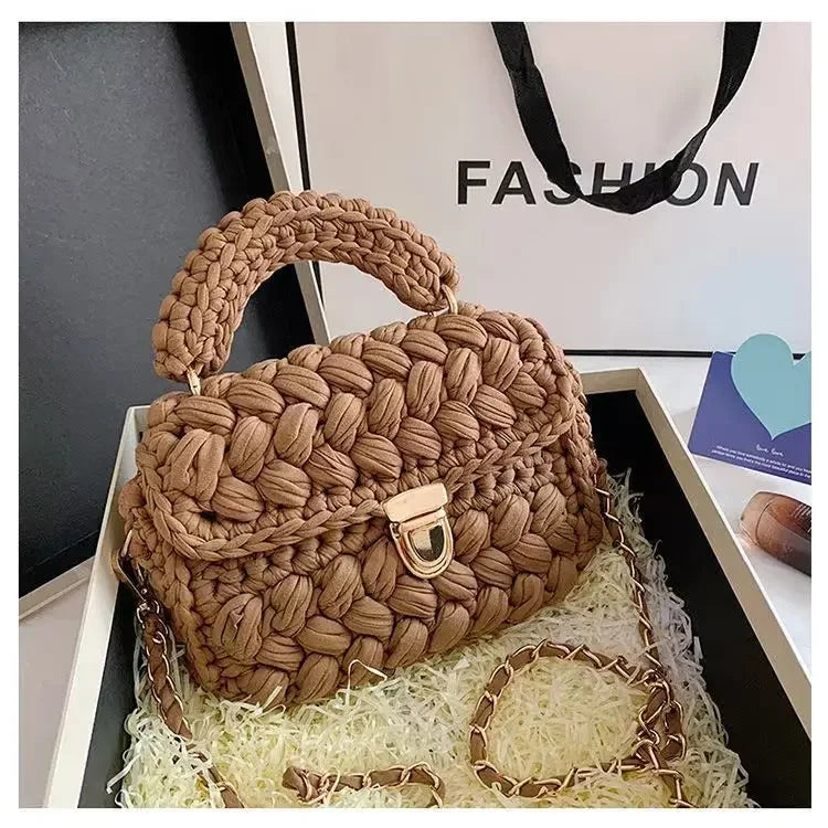 Shoulder Crochet Bag Exclusive Metal Lock and Buckle Hardware Set