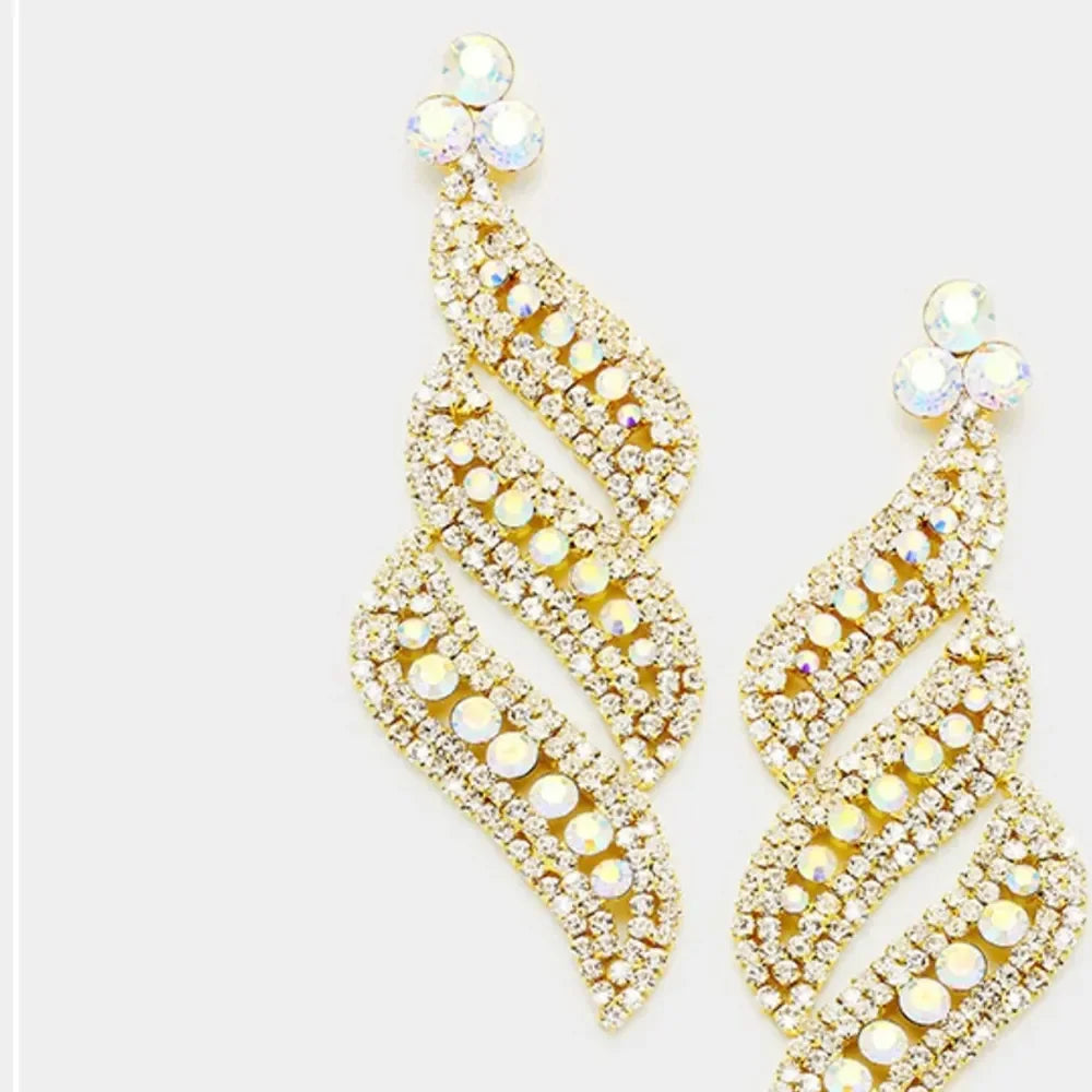 Exaggerated Bling Crystal Rhinestones Statement Earring for Women