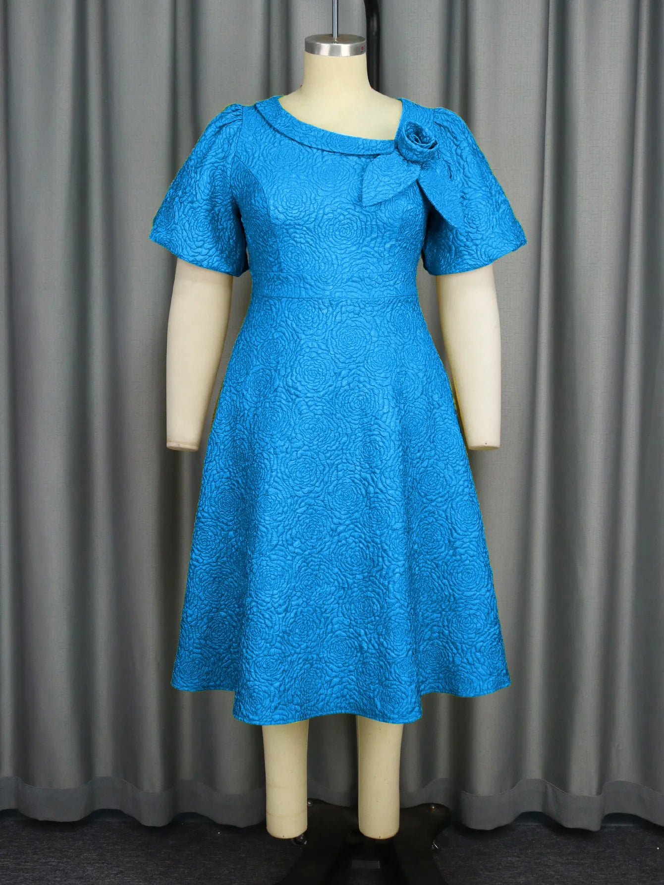 Women Plus Size Jacquard Dress A-Line Party Banquet Dress Cocktail Dress