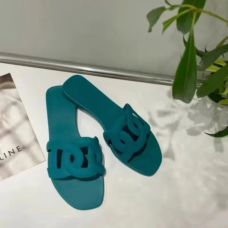 Women Dressy Flat Slippers Comfort Flip-flops Flat Slides Casual Summer Shoes