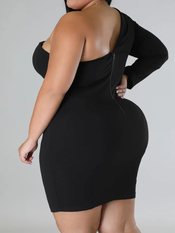 Plus Size Dress Long Sleeve V Neck Solid Sexy Mini Suit Dress Party Dresses