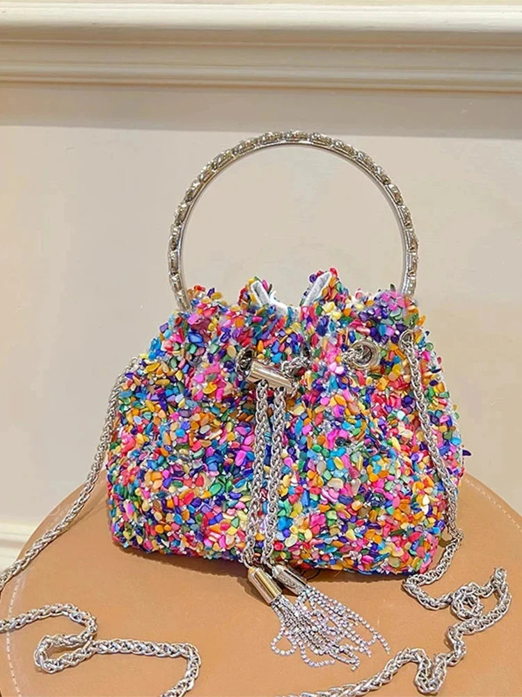 Color Tote Bag Women Luxury Designer Bags Casual Bucket Bag Banquet Makeup Bag