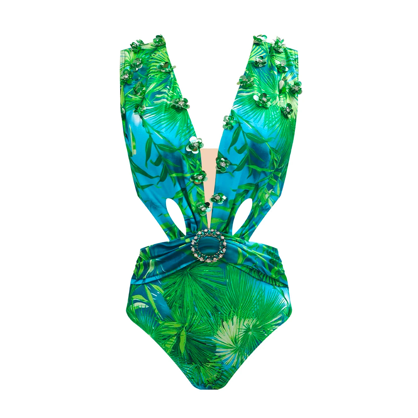 Women Swimsuit With Skirt High Waist Swimwear Cover-up Female Skirts Fashion Printed Dress Beachwear