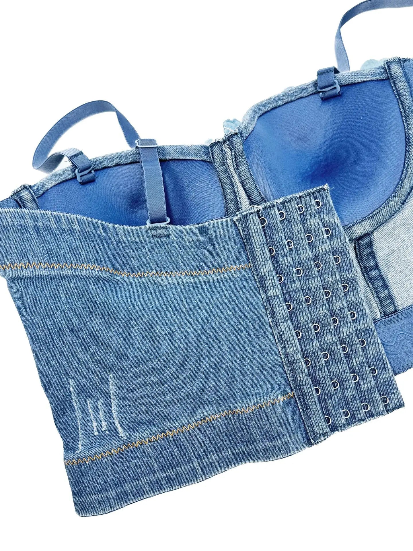 Women Denim Tank Tops Sexy Cowboy Bra Top Vest Corset Crop Top