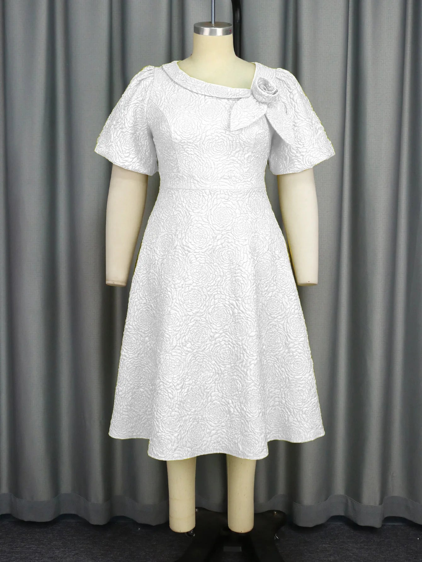 Women Plus Size Jacquard Dress A-Line Party Banquet Dress Cocktail Dress