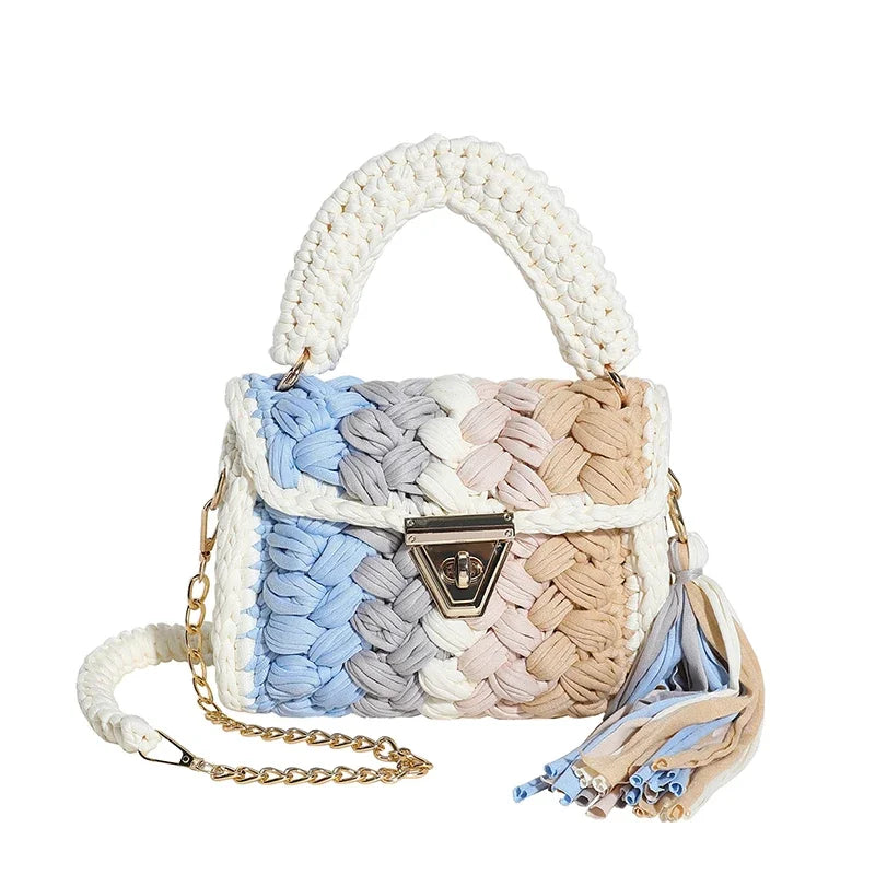 Crochet Bag Shoulder Bag Chunky Knit Handle Bag