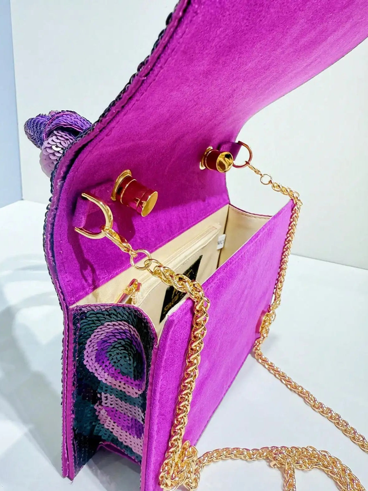 Sequin Embroidered Floral Design Party Wedding Evening Bag Women's Clutch