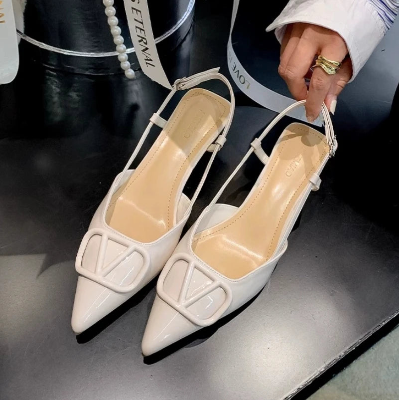 Women mini heels French Mary Jane pump shoes