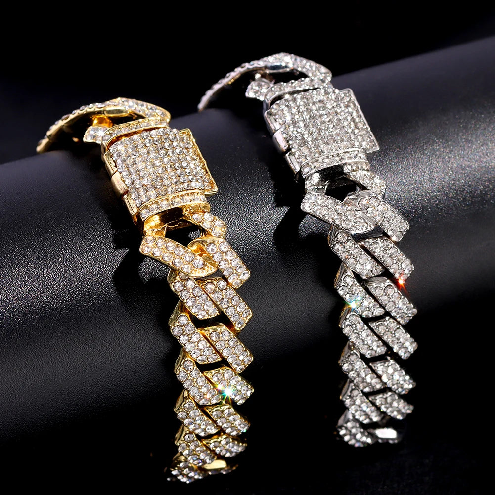 Iced Out Chunky Cuban Chain Anklets For Women