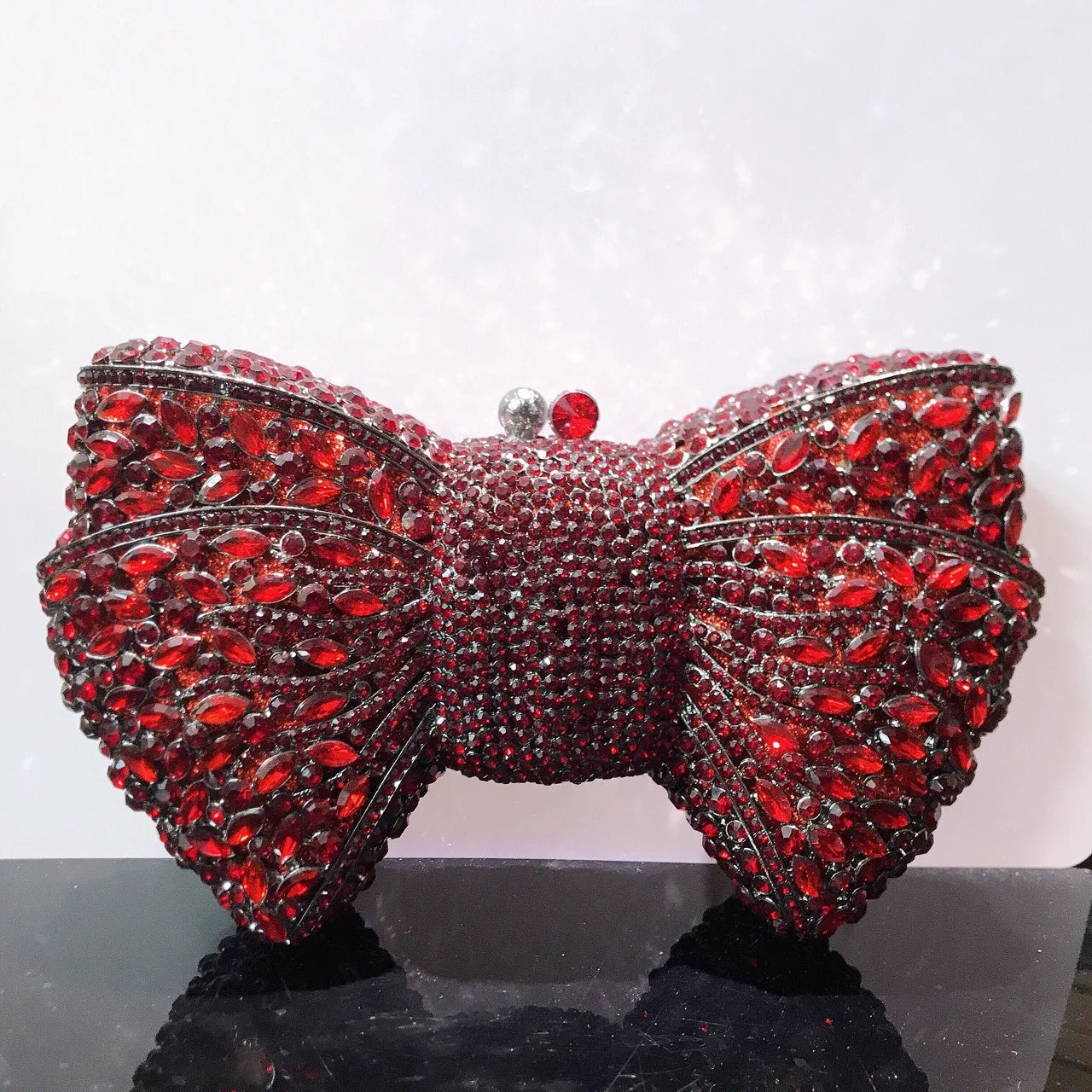 Rhinestone Green/Black Clutch Purse Bow Luxury Diamond Evening Clutches Wedding Bridal Bag