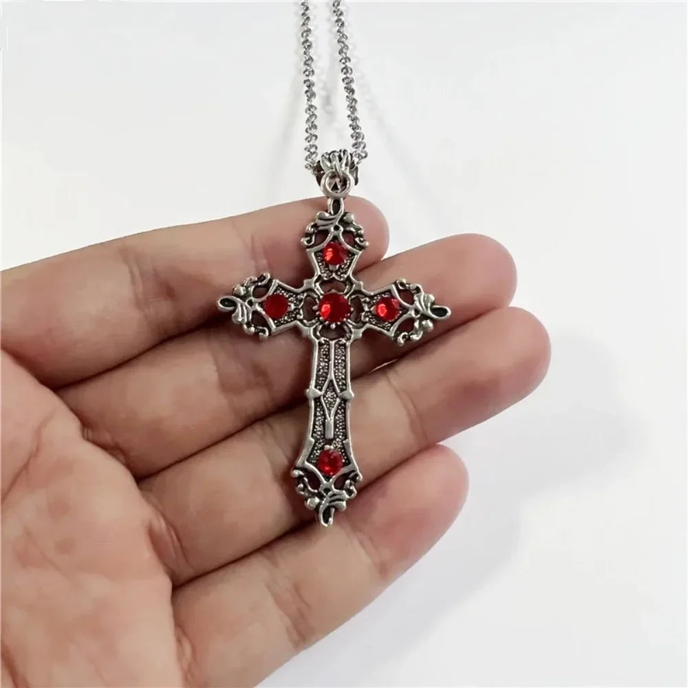 Simple Cross Gothic Baroque Christian Cross Pendant Necklace