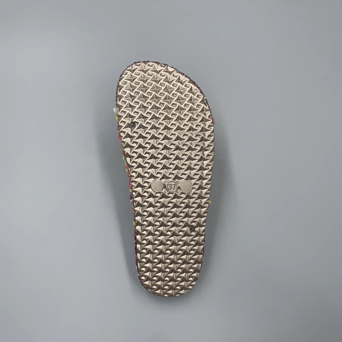 Rhinestone Embellished Women's Slippers - Durable PVC Soles Flat Slippers