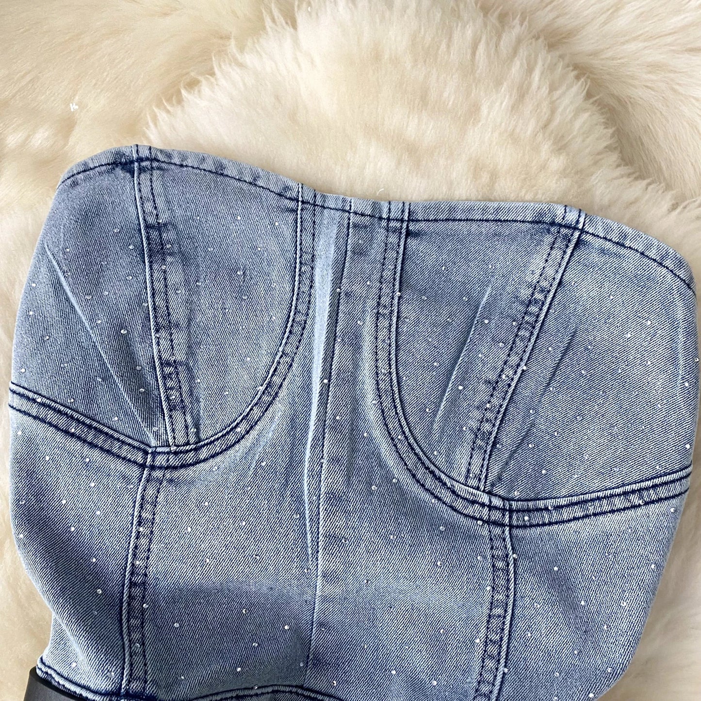 Women Denim One Pieces Summer Playsuit High Waist Slim Sleeveless Strapless Sashes Outfits