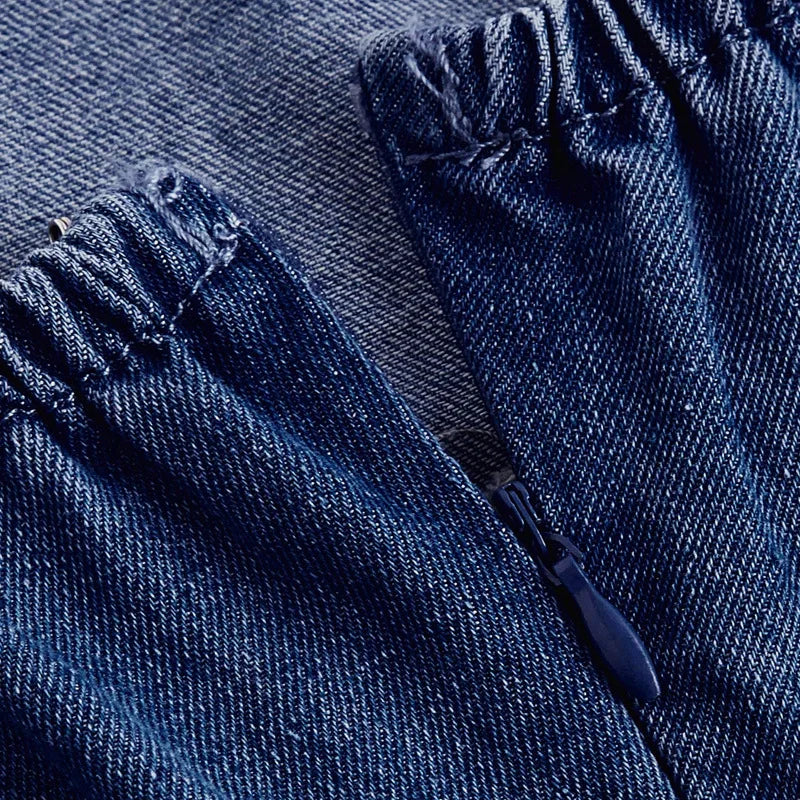 Women Denim Mini Dresses A Line Sling Stretchy Y2k Causal Denim Dress