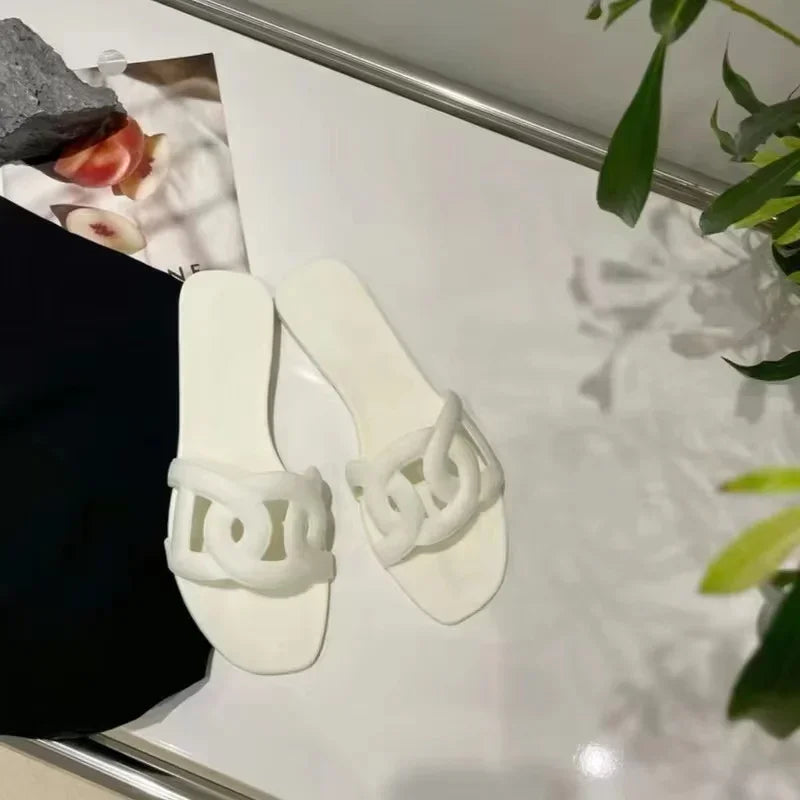 Women Dressy Flat Slippers Comfort Flip-flops Flat Slides Casual Summer Shoes