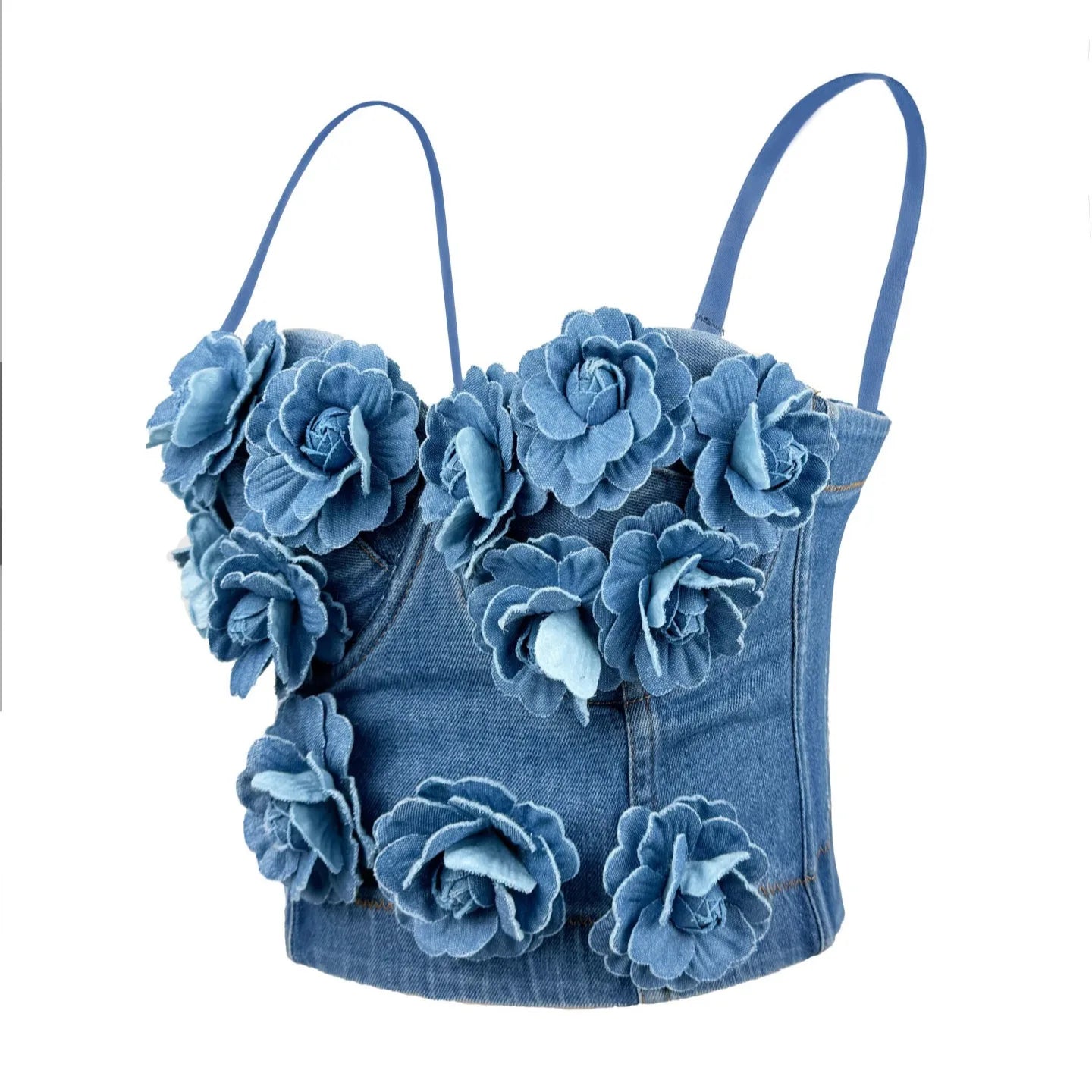 Women Denim Tank Tops Sexy Cowboy Bra Top Vest Corset Crop Top