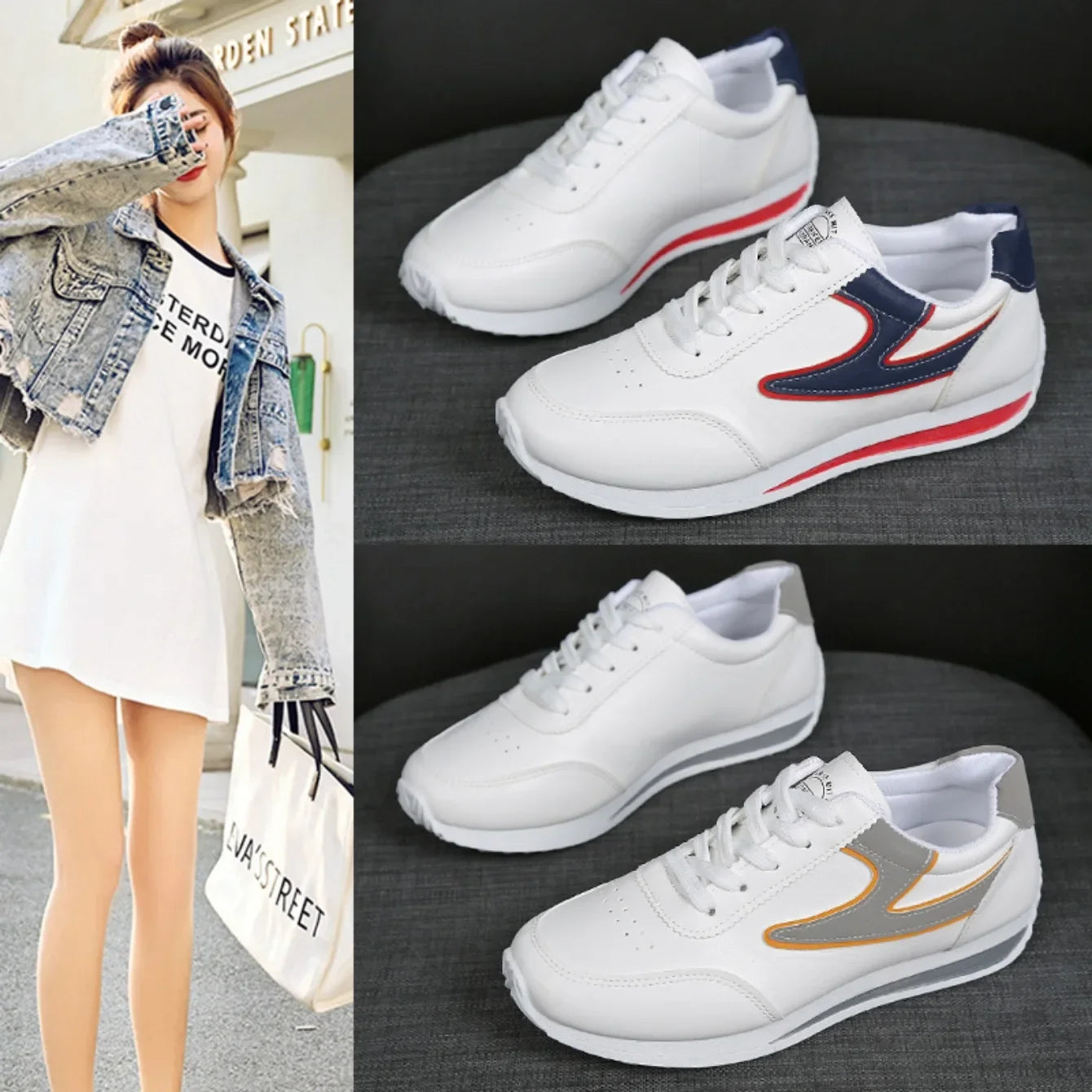 Causal Sneakers Summer Designer Shoes for Women Breathable Lace Up Sports Shoes