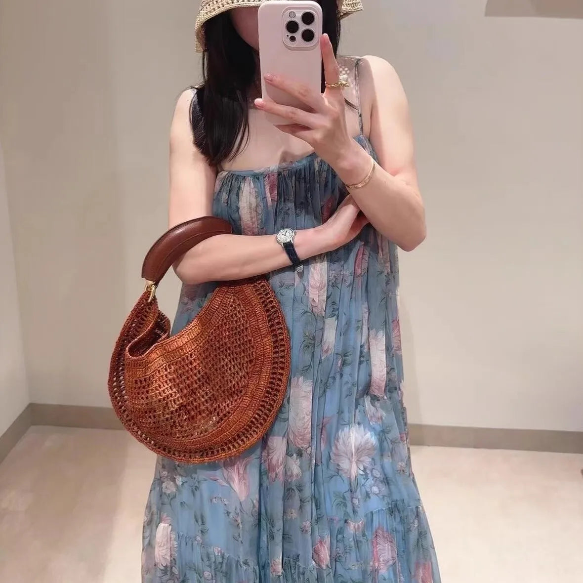 Classic Beach Straw Woven Bags For Women Luxury Designer Handbag