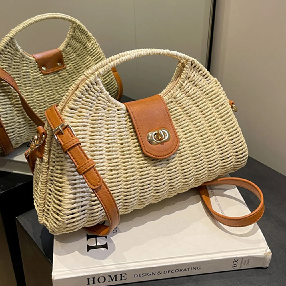 Women Crossbody Bags Handmade Summer Woven Shell Hand-Woven Bag