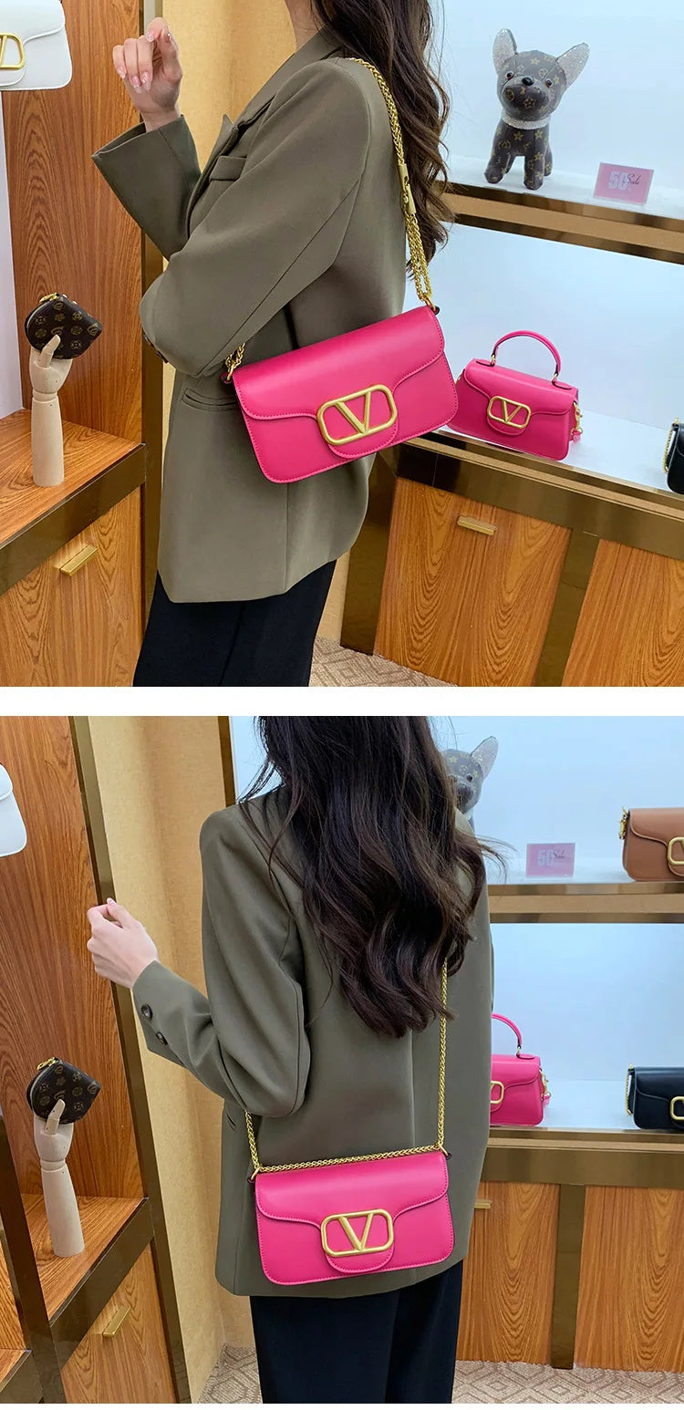 Women's Calf leather handbag chain one-shoulder crossbody bag high-quality women's bag