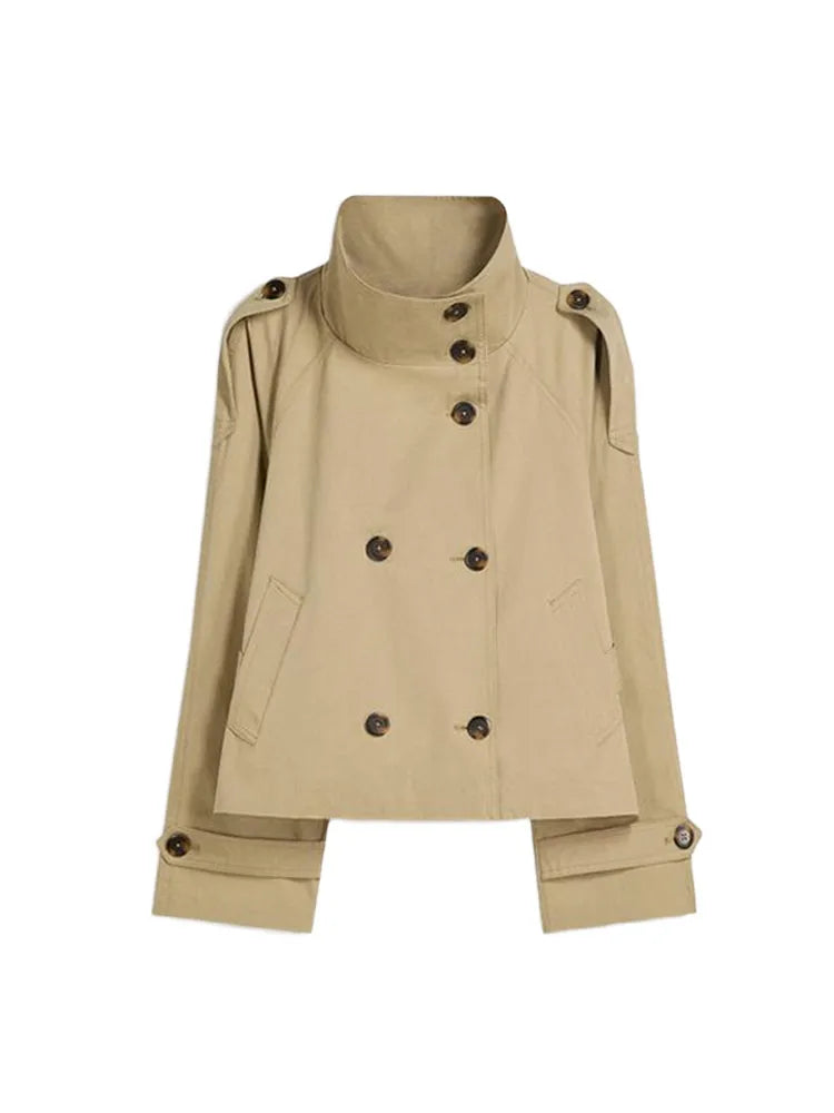 Vintage Women's Belted Jacket Coat Loose Fit Long Sleeve Button Down Coats