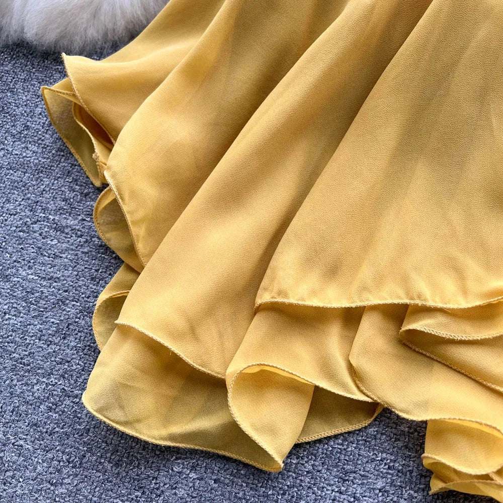 Summer Tops Spaghetti Straps Ruffle Sleeveless Tanks and Crop Tops Solid Tank Camisoles Women Y2k