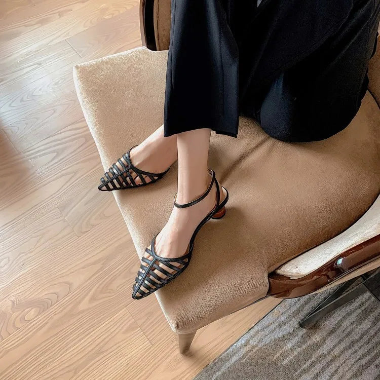 Pointed Toe Shoes Women's baby Heels Sandals Summer Party Office Shoes