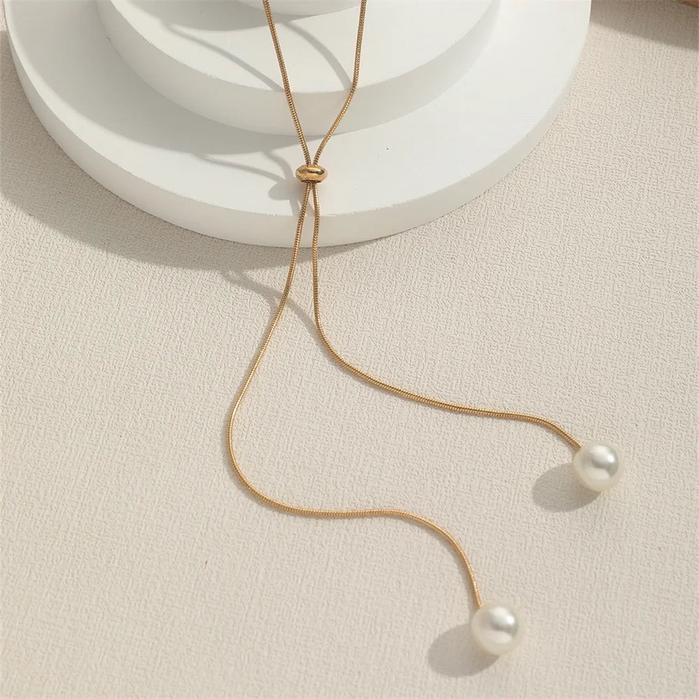 Pearl Adjustable Chain Necklace for women