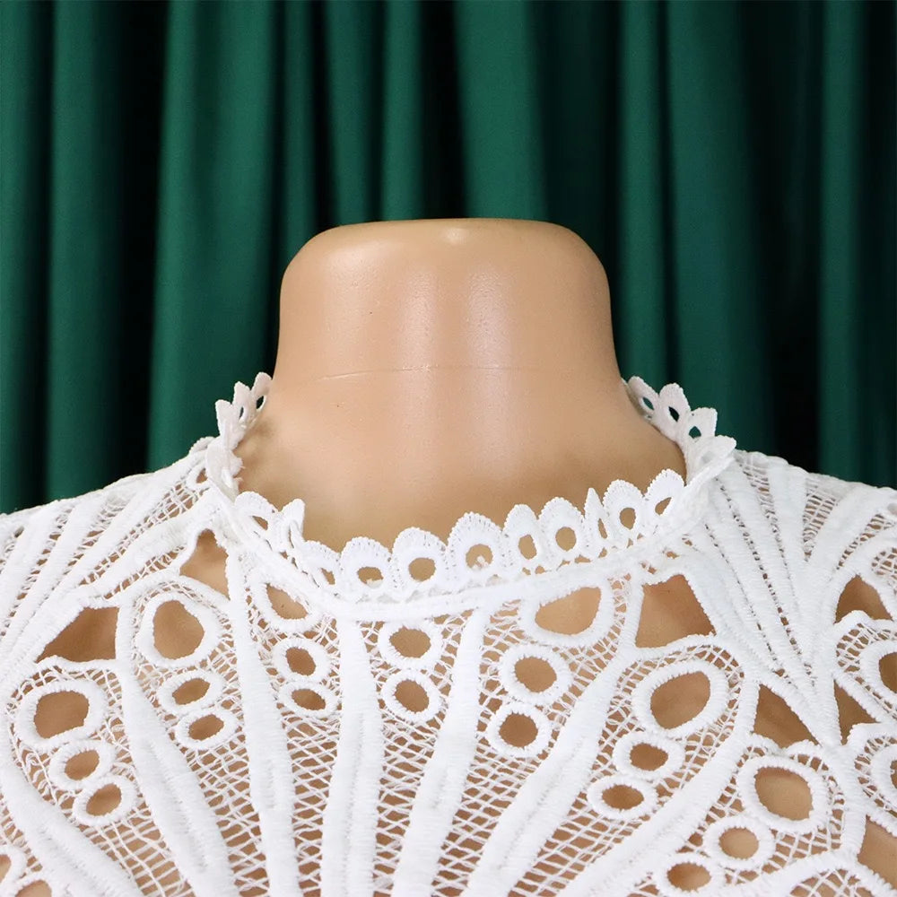 Elegant Dresses for Women O Neck Three Quarter Sleeve Belt Waisted Lace Patchwork Knee Length Luxury Female Birthday Party Dress