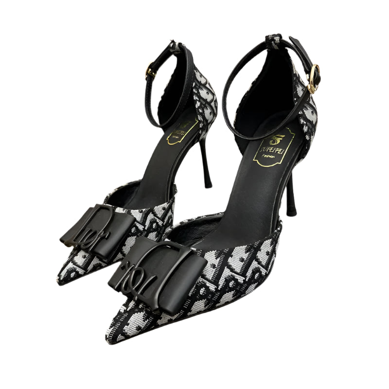 Women Sexy High Semi Heels Pointed Toe Shoes Party Stilettos Pumps Ankle Buckle Pumps
