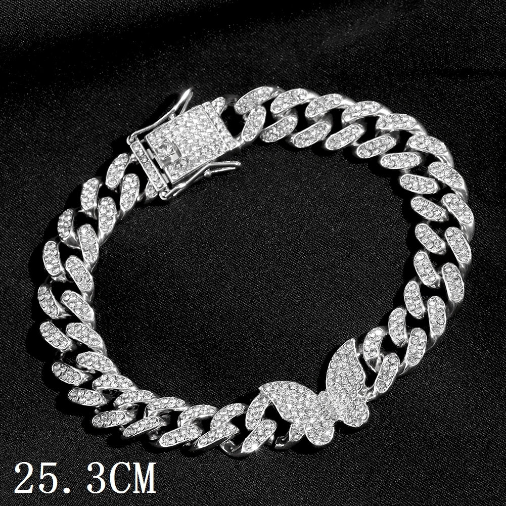 Iced Out Chunky Cuban Chain Anklets For Women