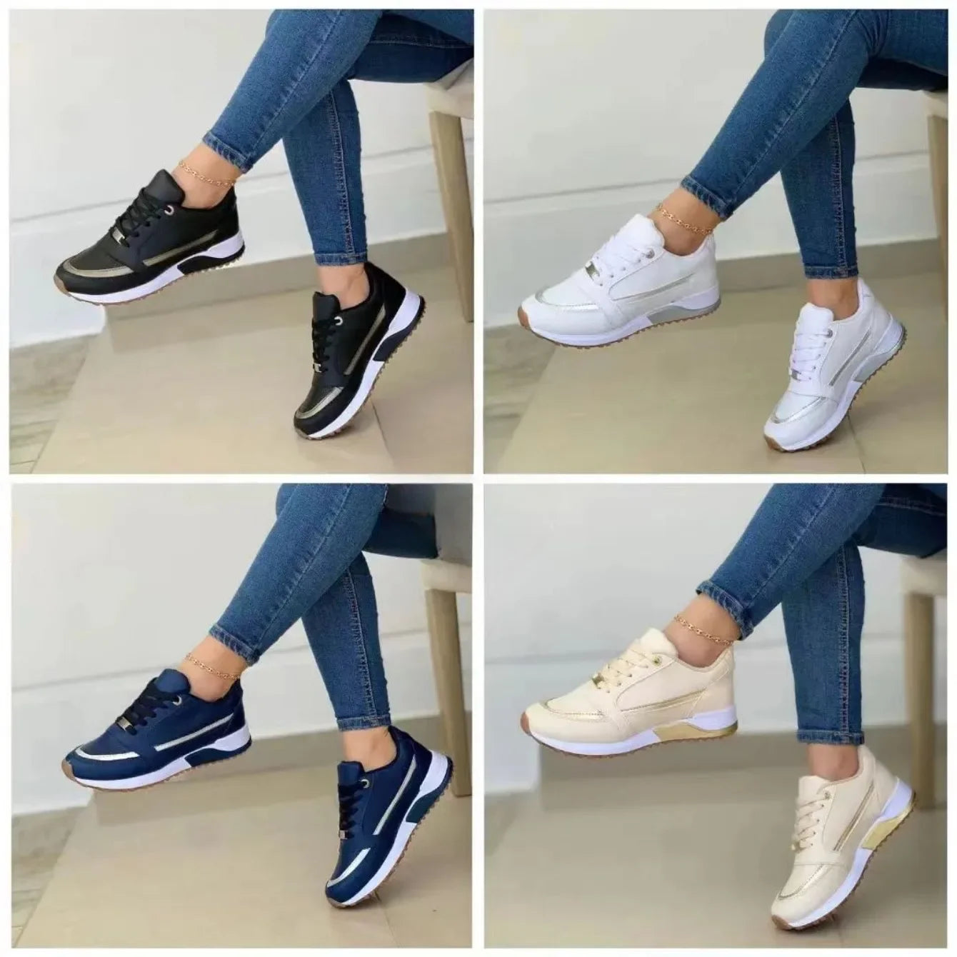 Women Causal Sneakers Summer Breathable Mesh Lace Up Sports Shoes for Women Platform Ladies Shoes
