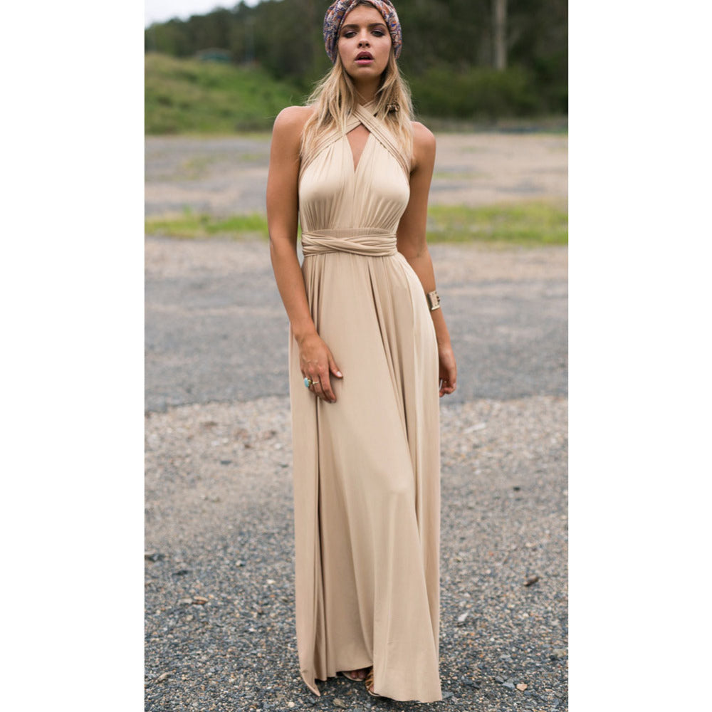 Multiway Wrap Convertible Boho Maxi Dress Bridesmaid Infinity Robe Dresses