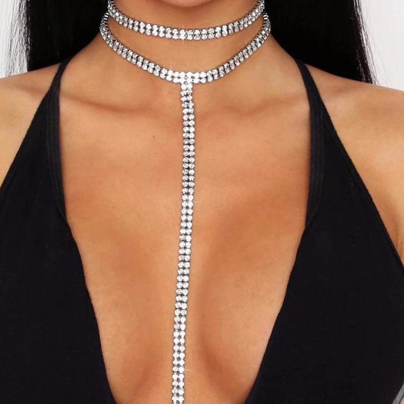 Rhinestone Choker Crystal Gem Luxury Choker Necklace for Women