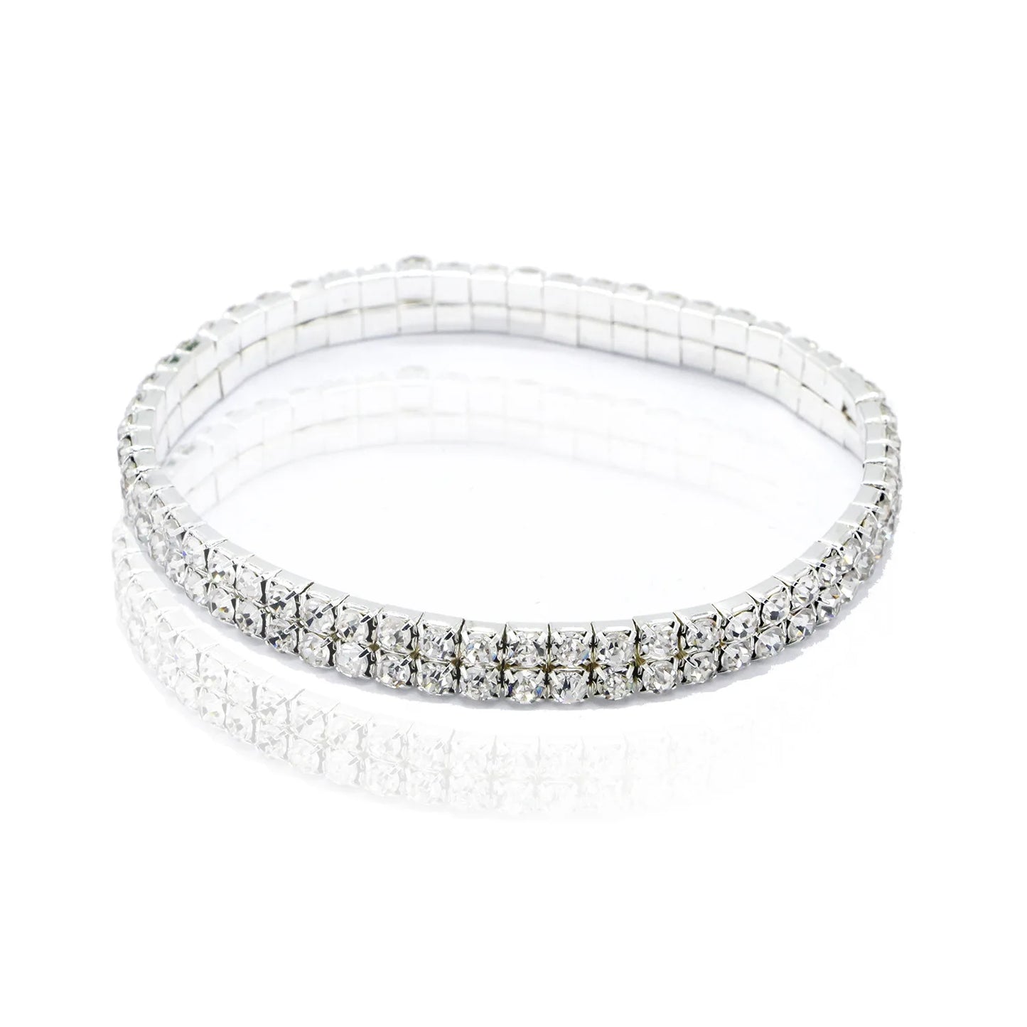 Rhinestone Multi-layer Crystal Elastic Chain Tennis Anklet For Women