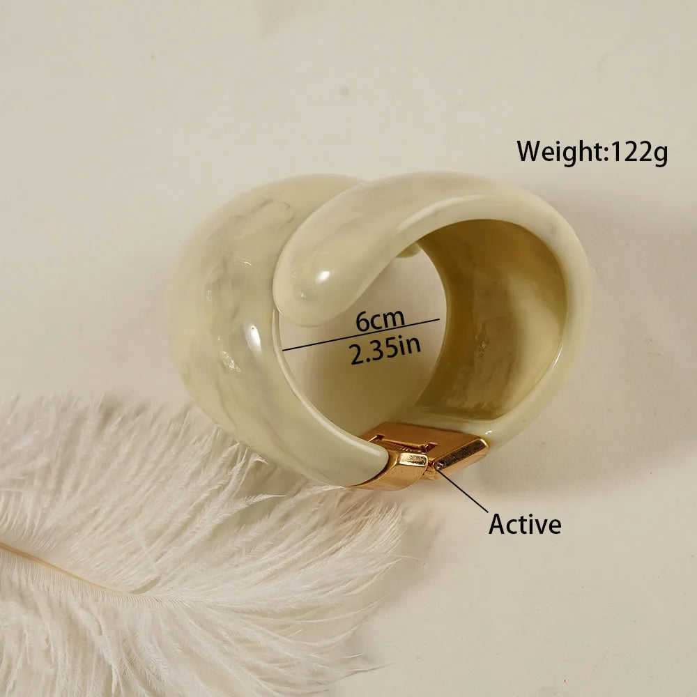 Fashion Exaggerated Geometric Open Cuff Whiter Bracelet Irregular Korean Retro Wide Bracelet