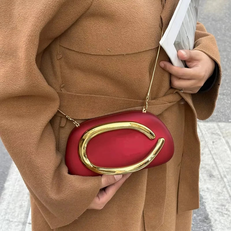 High-end Chain Shoulder Bag Exquisite Personality Round Box Elegant Crossbody Purse